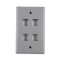 HellermannTyton | FPQUAD-GRY | FOUR PORT FLUSH FACE PLATE  |  Lectro Components