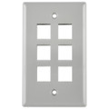 HellermannTyton | FPSIX-GRY | SIX FLUSH FACEPLATE - GRAY  |  Lectro Components