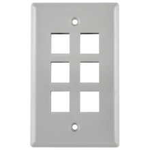 HellermannTyton | FPSIX-GRY | SIX FLUSH FACEPLATE - GRAY  |  Lectro Components