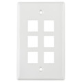 HellermannTyton | FPSIX-W | SIX FLUSH FACEPLATE - WHITE |  Lectro Components