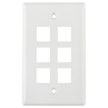 HellermannTyton | FPSIX-W | SIX FLUSH FACEPLATE - WHITE |  Lectro Components