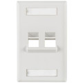 HellermannTyton | FP45DUAL-W | DUAL PORT ANGLED FACEPLATE,WHT |  Lectro Components