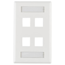 HellermannTyton | FPIQUAD-W | QUAD PORT FACE PLATE W/ID   |  Lectro Components