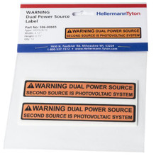 HellermannTyton | 596-00665 | WARNING DUAL PWR SOURCE 10/PK  |  Lectro Components