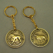 Coin/ Key ring/ Antique Bronze/double sided/Tiger /Devil