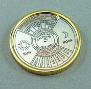 50 year gold bezel/ silver dial calendar
