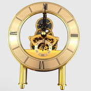 125mm Gold Skeleton Clock with feet
