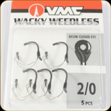 VMC WWK#2/0BNPP Wacky Weedles 2/0Sz Black Nickel 5Pc