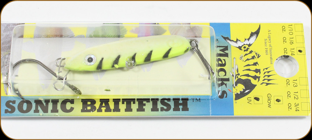 Macks Lure 30022 Sonic Baitfish 1/4oz Glow Cht - Discount Fishing Canada