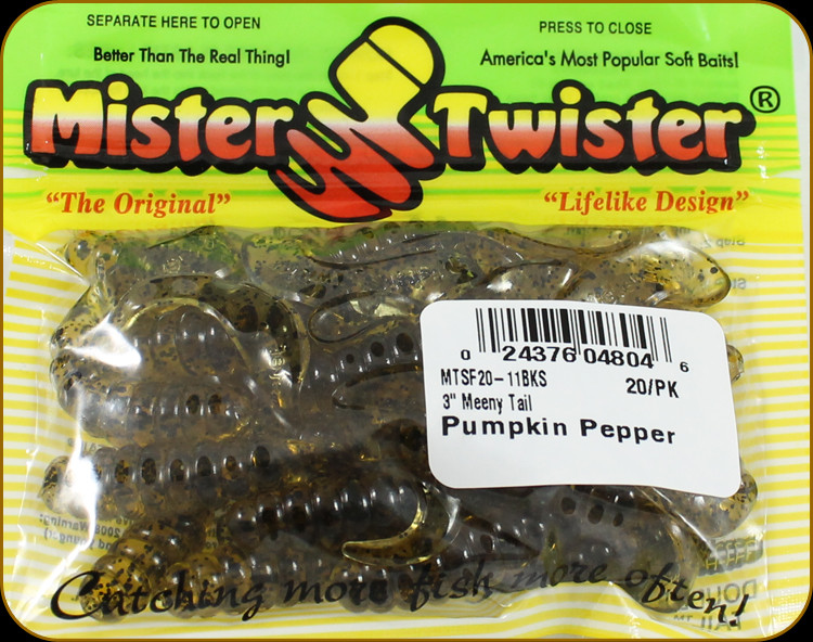 Mr Twister MTSF20-11BKS Meeny Tail 3 Pumpkin Pepper 20Pk - Discount  Fishing Canada