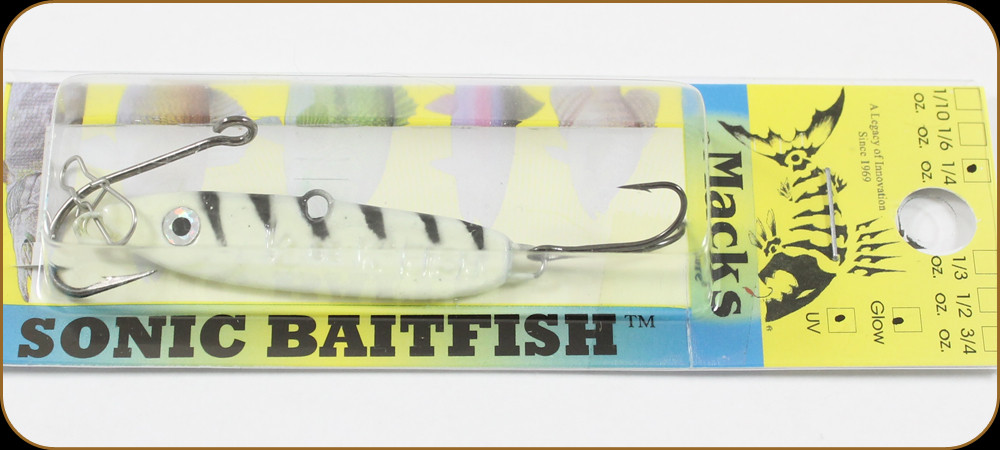 Macks Lure 30021 Sonic Baitfish 1/4oz Glow White - Discount Fishing Canada
