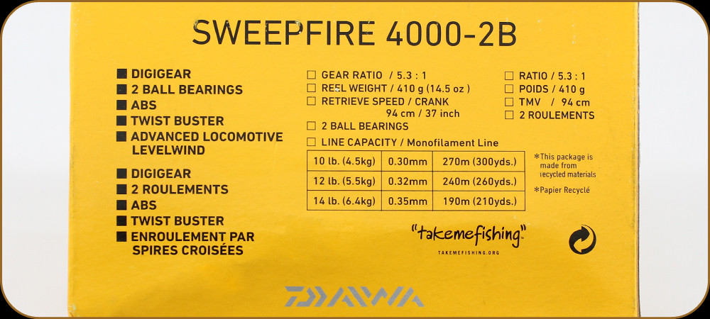 Daiwa Sweepfire 4000-2B - Missing Manual, Some marks on unit