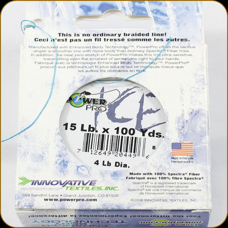 Power Pro Ice Fishing Line, 15 lb / 100 Yards - Blue - Discount