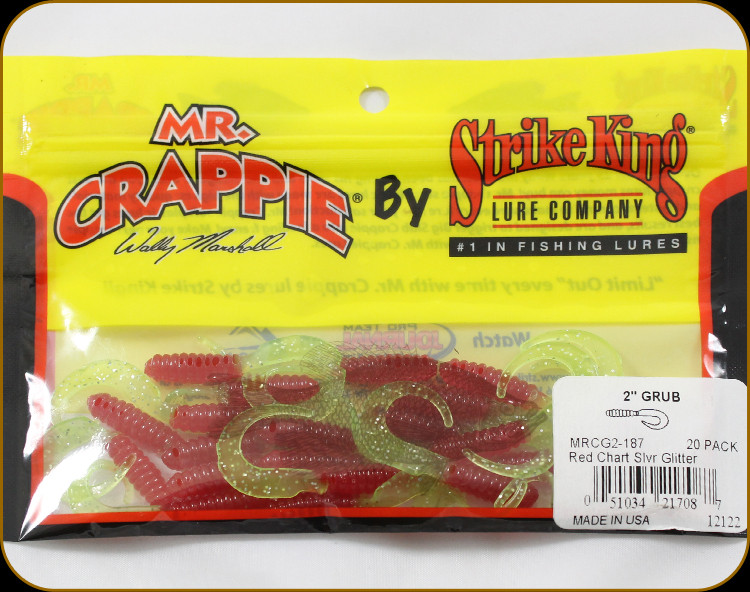 Strike King MRCG2-187 Mr Crappie Grub Red-Cht Sil Glit Tail 2 20ct -  Discount Fishing Canada