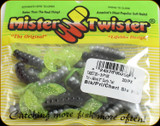 Mister Twister TA2CT20-31P10S Tri Alive 2" Curly Tail 20pk - Blk/Prl/Chart Slv Flk