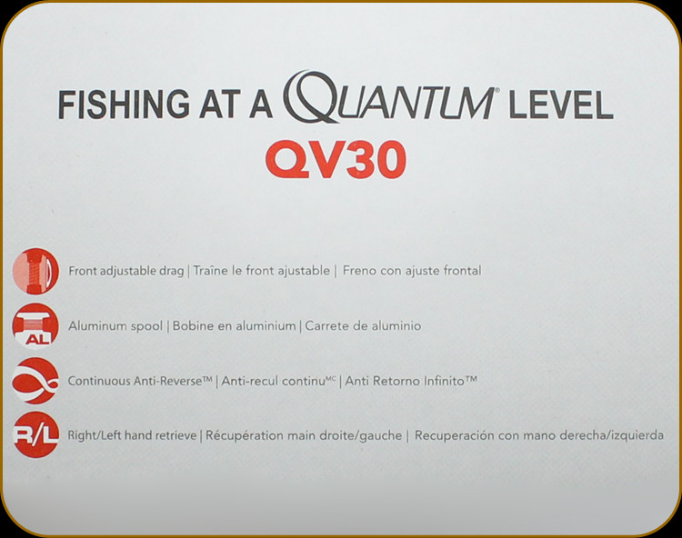 Quantum QV30-BX Q-VEX Spinning Reel Sz 30 10BB 200/8 Mono