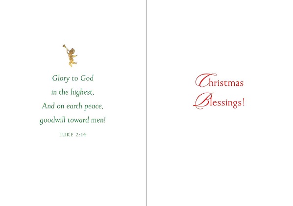 Hear the Glad Tidings Christmas card interior greeting