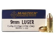 Magtech 9mm 115 Grain FMC Handgun Ammunition