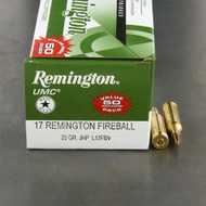 Remington UMC 17 Rem Fireball Jacketed Hollow Point 25 Grain Rifle Ammunition