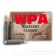 WPA Military Classic .223 Rem 55 Grain FMJ Rifle Ammunition