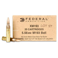 Federal XM193 5.56 NATO FMJBT 55 Grain Rifle Ammunition