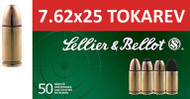 Sellier & Bellot 7.62x25mm Tokarev FMJ 85 Grain Handgun Ammunition