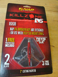 NAP Killzone Cut on Contact Deep 6 2 Blade 100 Grain Broadhead