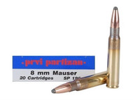 PPU 8mm Mauser 196 Grain Soft Point Rifle Ammunition