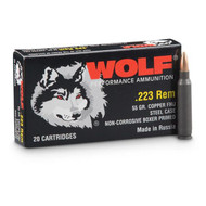 Wolf .223 Rem 55 Grain FMJ Rifle Ammunition