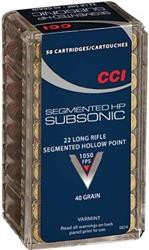 CCI .22LR 40 Grain Subsonic Segmented Hollow Point Quik-Shok Ammunition