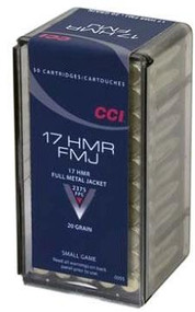 CCI 17HMR FMJ 20 Grain 50 Round Small Game Rimfire Ammunition