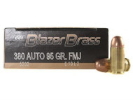 CCI Blazer Brass .380ACP FMJ 95 Grain Handgun Ammunition