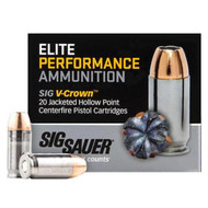 Sig Sauer V-Crown Elite 9mm Luger 124 Grain JHP Ammunition