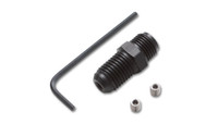 Oil Restrictor Fitting, -3AN x 1/*" NPT, with 2 S.S. Jets, PTFE Lined Stainless Steel, Vibrant Performance
