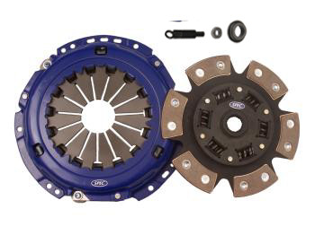 SPEC Stage 3 Clutch Kit - Chevrolet 5.7L LS1
Features a carbon semi-metallic 6 puck sprung hub disc that has been the leading puck clutch in drivability, life and torque capacity. This unit is designed for street and race cars that require an aggressive but streetable engagement and high torque capacity. The hub is double sprung with spring cover relieves for flexibility and heat treated components for strength and durability. Also available in 3 puck configuration. Great for street, drag, road racing, pulling, rallye and drift.

High clamp pressure plate
Carbon-Graphite Friction Material
High torque sprung hub and disc assembly
Bearing and tool kit
Torque Capacity: 832 Ft/Lbs