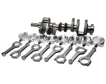 The BC stroker kit for the Chevrolet LS Series engine incorporates your choice of stroke, from 4.000", 4.100", 4.125" and 4.250", the BC crankshafts are CNC machined from 4340, non-twist steel. Depending on bore size that you decide, the BC kit will take you up to 471 CID with a safe 4.200" bore using Darton sleeves. The BC LS Series kit utilizes premium steel billet connecting rods. As usual, each BC kit features custom CP or JE pistons, wrist pins, and full ring pack. Big time horsepower and torque gains.

BC 4340 forged crankshaft, gun drilled for weight savings a double keyway for added support.
BC 4340 steel billet H Beam connecting rods equipped with ARP2000 7/16" fasteners.
Choice of CP Bullet Series or JE shelf pistons or custom CP or JE brand pistons made to any spec.
5100 alloy wrist pins and ductile iron plasma top rings, tapered second ring, low tension oil rings.
ACL Race Series rod and main bearings are not included and are available for additional cost.
Available as fully system balanced and ready to install for additional cost or self balance.
