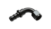90 Degree Push-On Hose End Fitting; Hose Size: -4 AN

Material: Aluminum 

Vibrant Performance Aluminum Hose End Fittings deliver the type of quality, reliability and ease of assembly that is demanded by motorsport professionals. These lightweight hose end fittings are suitable for use on a wide variety of applications.