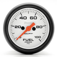 Auto Meter Phantom - Fuel Pressure Gauge: 0-100 PSI