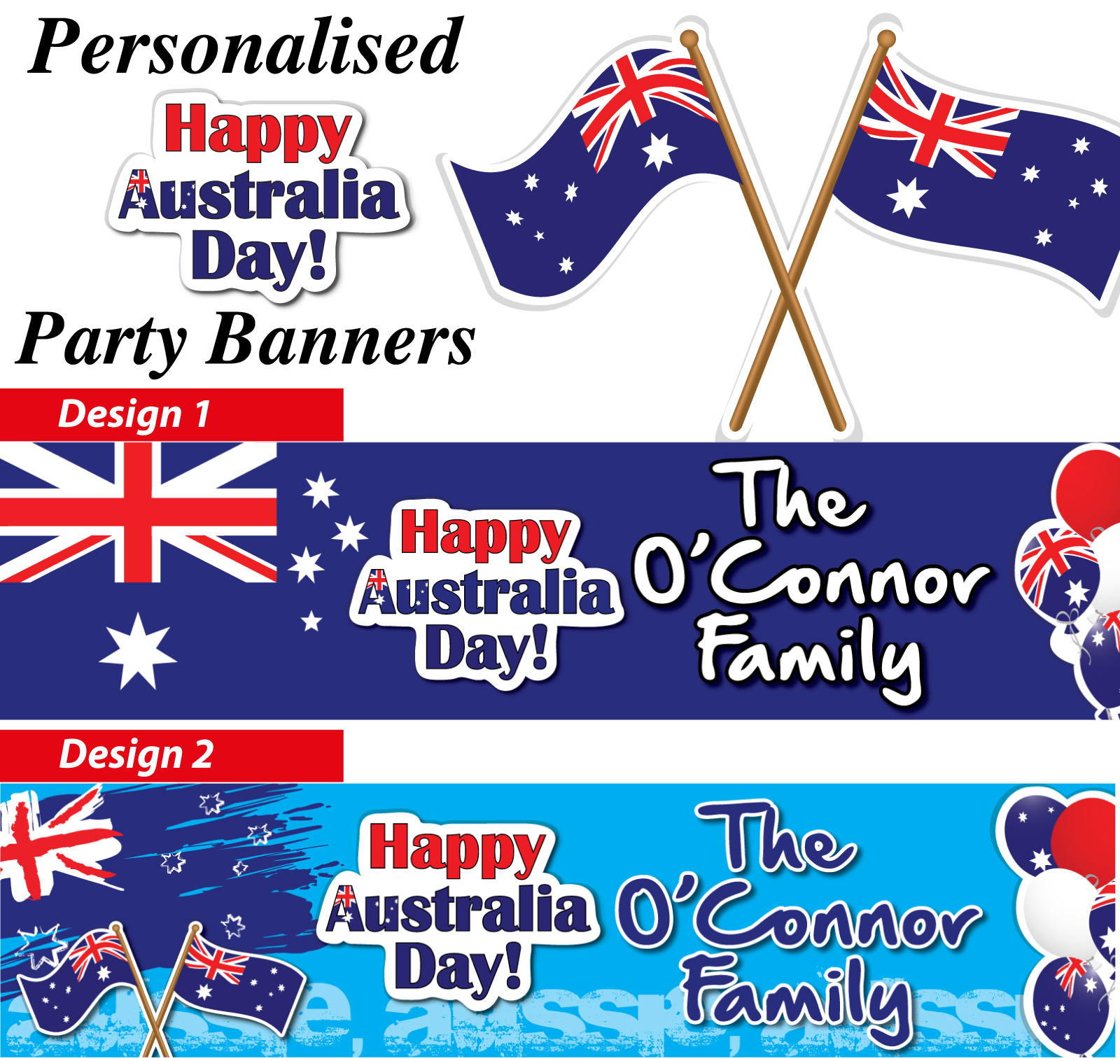 Personalised Australia  Day Party  Banners Decorations 