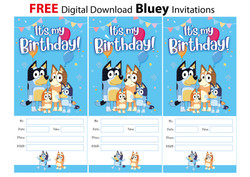 Bluey invitations digital download Free