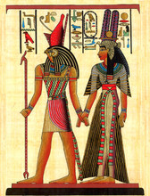 Horus And Nefertiti Papyrus - Egyptian Gift Shop