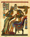 Tutankhamun And His Beautiful Wife Papyrus