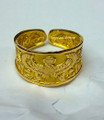 18K Gold Egyptian Isis Winged & Eye of Horus Ring Jewelry - Adjustable