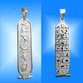 Egyptian Silver Cartouche with Hieroglyphics Alphabet On The Back Side