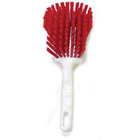 Malish Color-Coded Short Handle Pot Brush - Red