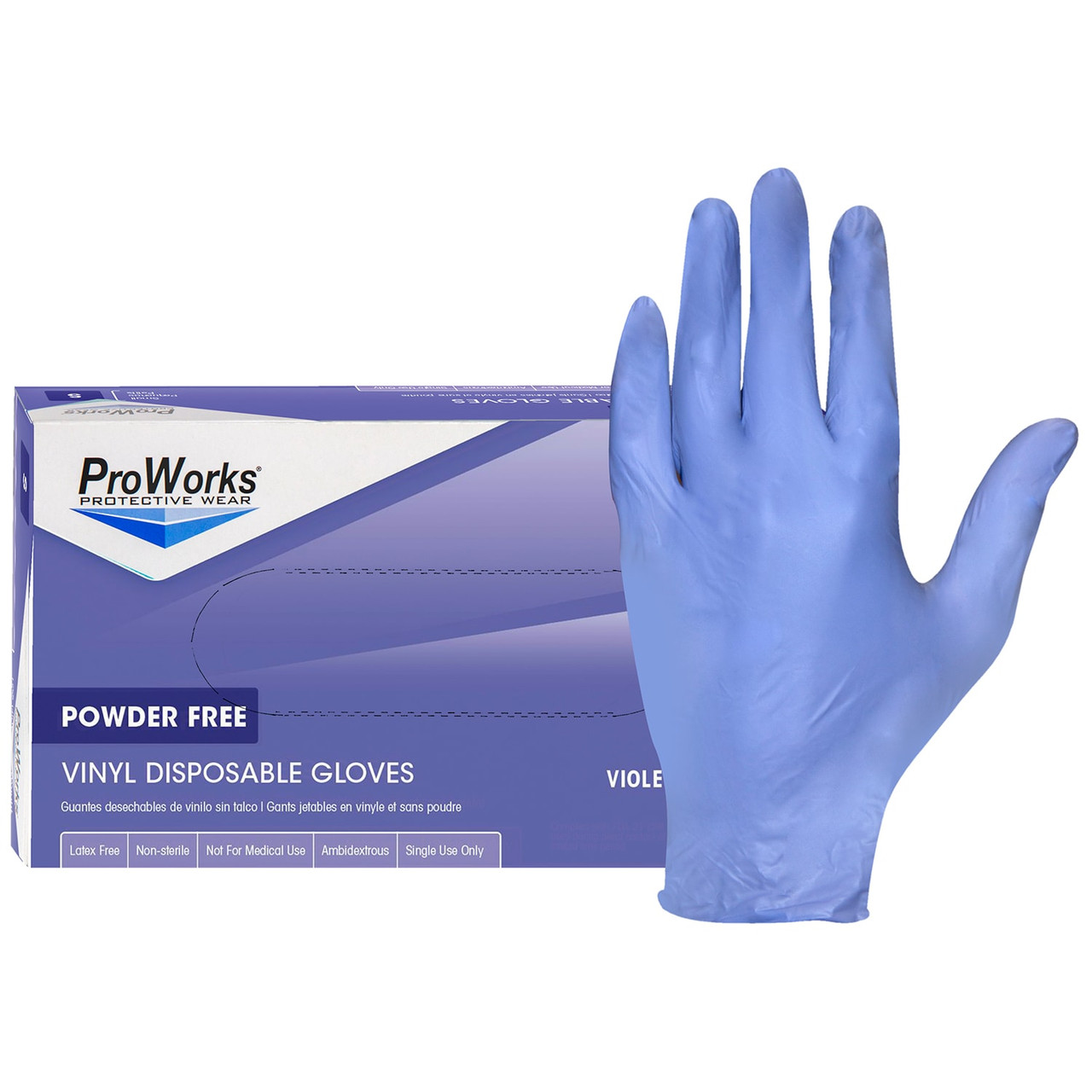 Disposable Single-Use Powder Free Blue Latex Vinyl Non-Sterile Ambidex Gloves 