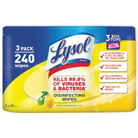 Lysol® Brand Disinfecting Wipes, Lemon‑Lime, 3 pack of 80 wipes