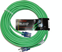 ProStar 12 Gauge SJTW 3 Conductor 50 Foot Extension Cord with Lighted Ends - Green