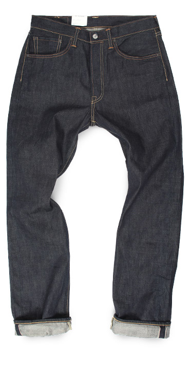 Review Levi's 501 raw denim straight leg selvedge jeans fit measurements Levi's 501 raw denim straight fit selvedge jeans