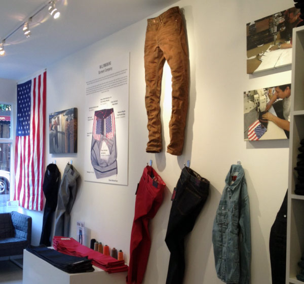 Inside raw denim brand Williamsburg Garment Company's Brooklyn, NY denim store Inside raw denim brand Williamsburg Garment Company's Brooklyn, NY denim store